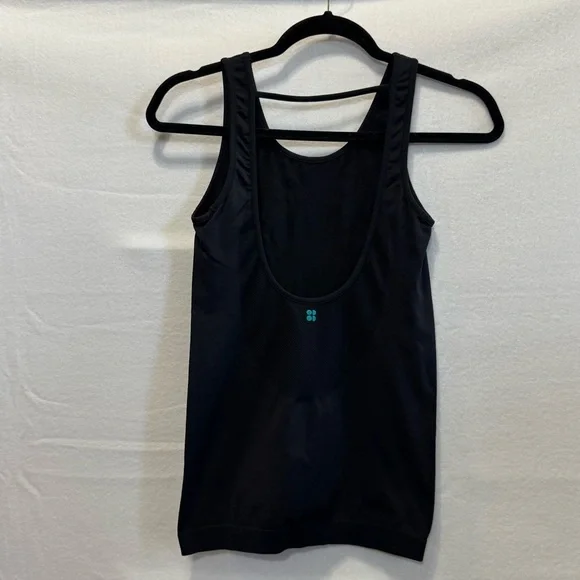 Sweaty Betty Black Tank Top Women's Sz XS Performance Running Yoga Seamless Mesh - Picture 2 of 7
